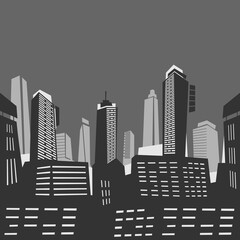 Vector Illustration City Panorama Background