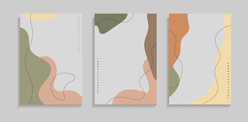 Set Of Minimal Abstract Hand Drawn Background. Can Be Used For Banner, Wallpaper, Cover Or Presentation.