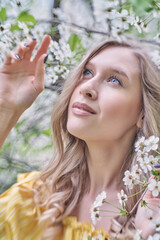 woman in flowers