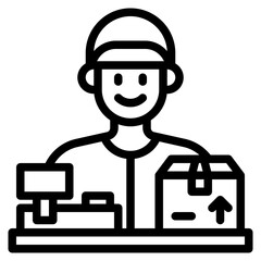 courier outline style icon