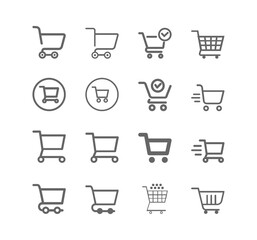 Shopping cart icon vector set. E-commerce