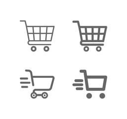 Shopping cart icon vector set. E-commerce