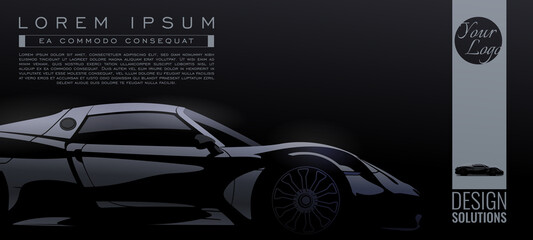 Modern sport car, vector illustration. For background page, brochure template, booklet, flyer.