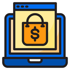 online shopping color line style icon