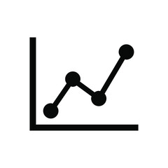 Line analytics chart icon vector graphic illustration