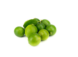 Limes isolated on the white background..