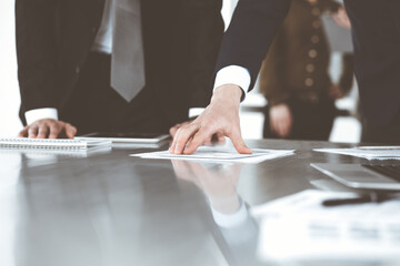 Business people using tablet computer while working together in a modern office. Teamwork concept