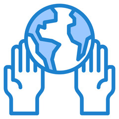 earthday blue style icon