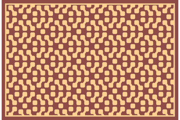 Vector seamless repeat pattern. Vintage style texture background illustrate by repeating connection pattern of geometric brown rounded square in dark brown background with border on outside.