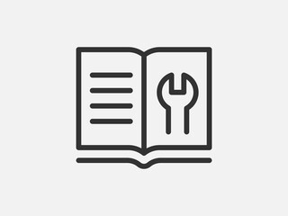 Guide icon vector, user manual. Service information document, instruction.