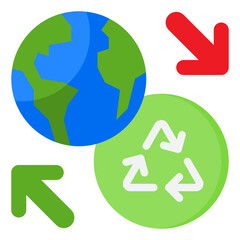 earthday flat style icon