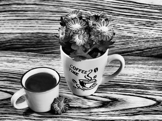 Black Little Coffee with Flowers © Edyta