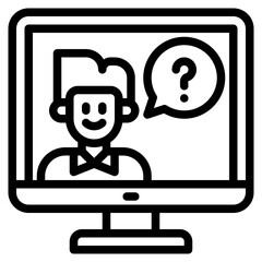 online learning outline style icon