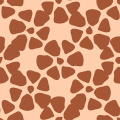 Giraffe fur seamless pattern, tropical animal skin texture