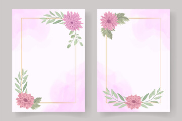 Minimalist floral frame for invitation or greeting card design