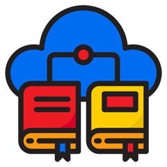 cloud color line style icon