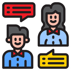 conversation color line style icon