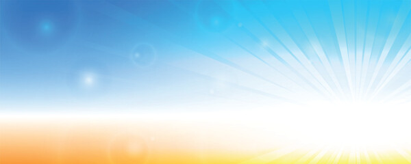 Abstract summer banner design with shiny sun lights