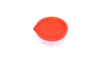 Round Plastic container in a white background