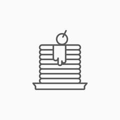 pancake icon, dessert vector, sweets illustration