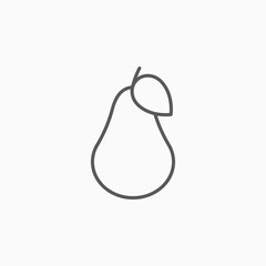 pear icon, fruit vector, eat illustration