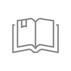 Open book line icon. Online library, e-book, encyclopedia symbol
