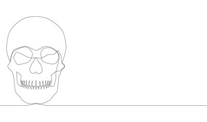 Continuous one line drawing. Abstract human skull.illustration