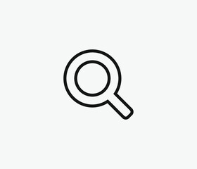 Magnifying glass vector icon. Editable stroke. Symbol in Line Art Style for Design, Presentation, Website or Apps Elements, Logo. Pixel vector graphics - Vector
