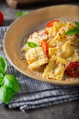 Ravioli with cheese and chilli
