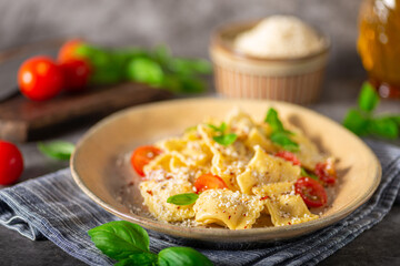 Ravioli with cheese and chilli