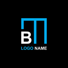 Geometric letter B logo with square line art creative design