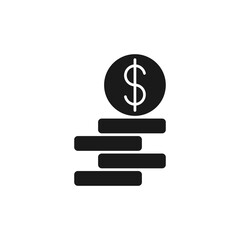Coin icon Vector Illustration. Dollar Money Coin icon vector design concept for Payment, Finance, Currency and Trading Business. Money Coins vector icon flat design for website, symbol, sign, App UI