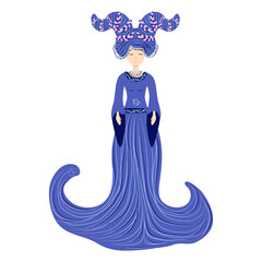 Zodiac, Virgo zodiac sign illustration as a beautiful girl with braids. Vintage zodiac boho style fashion illustration