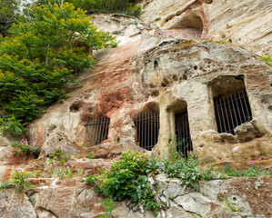 Sandstone rock foundation for caves in the East Midlands of UK