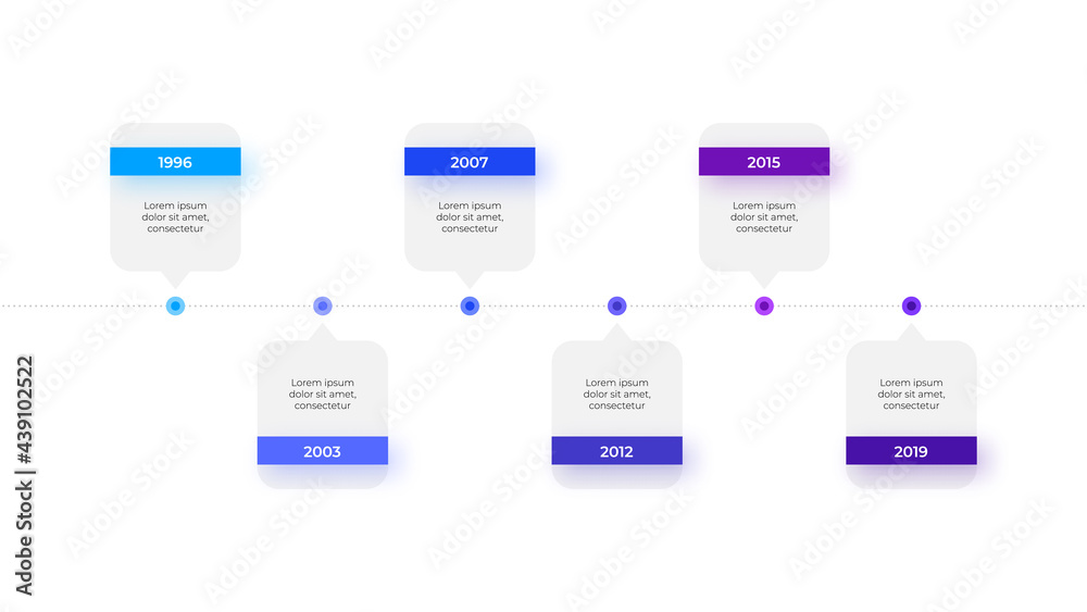 Poster Six banners for business presentation. Process visualization or timeline. Vector infographic design template