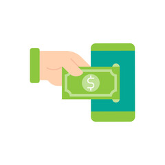 Digital Mobile Payment icon Vector Illustration. Modern Mobile Payment with Smartphone icon vector design concept for Online Payment, Finance, and Mobile Banking website, symbol, icon, sign, App UI