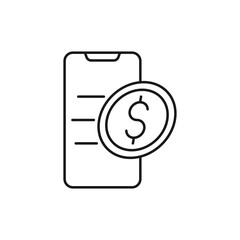 Digital Mobile Payment icon Vector Illustration. Modern Mobile Payment with Smartphone icon vector design concept for Online Payment, Finance, and Mobile Banking website, symbol, icon, sign, App UI
