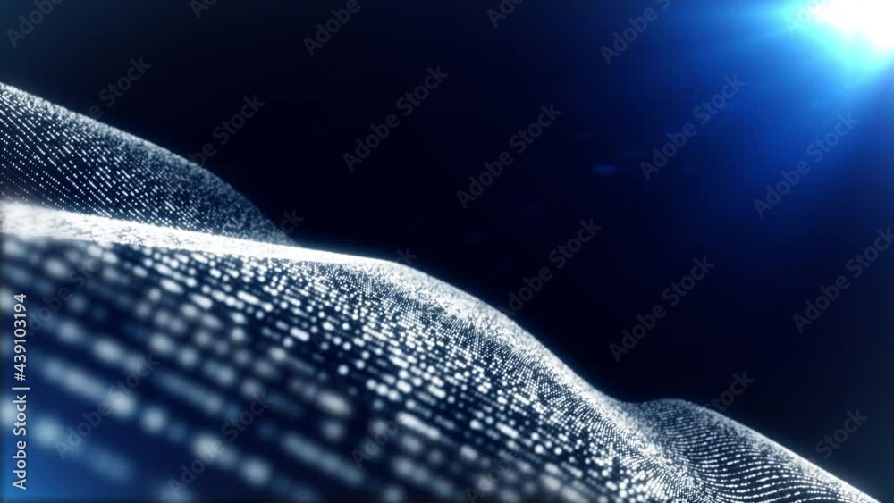 Poster Technology Landscape Futuristic Data Node Flowing 4K DOF Motion Background