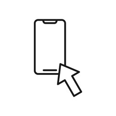 Mobile Phone with Arrow icon Vector Design. Smartphone icon with Arrow design concept for e-commerce, online store and marketplace website, mobile, logo, symbol, button, sign, app UI