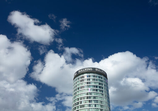Birmingham, West Midlands, UK, May 2021, rotunda building in the Bullring shopping area of Birmingham