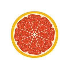 Sicilian orange on a white background. Grapefruit wedge. Exotic organic fruits. Print for decorative pillows, interior design, kitchen textiles, juice packaging.  - obrazy, fototapety, plakaty