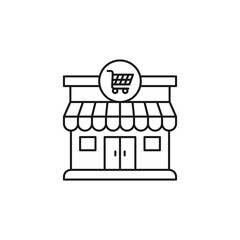 Modern Store icon Vector design Illustration. Store Building icon vector design for e-commerce, online store and marketplace. Modern Shop icon vector for website, mobile, logo, symbol, sign, app UI