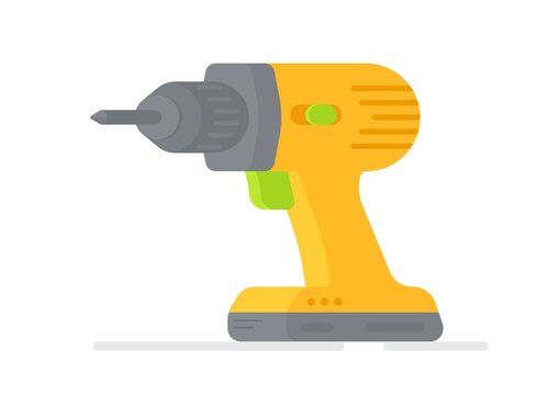 Vector illustration of an insulated screwdriver on a white background. Working tool for construction, finishing, carpentry and repair work.
