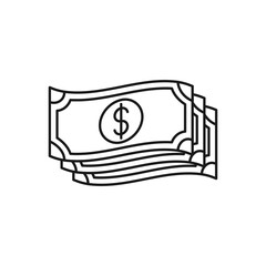 Money icon Vector Illustration. Dollar Money icon vector design concept for Payment, Finance, Currency and Trading Business. Money cash vector icon flat design for website, symbol, icon, sign, App UI