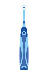 Electric toothbrush dental mockup. Mouth cleaning tool. Isolated icon for web. Oral care and hygiene, healthcare concept. Hand drawn colored illustration