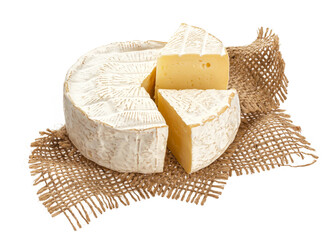 Camembert cheese isolated on white background