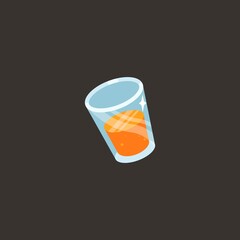 Flat design Orange glass vector illustration