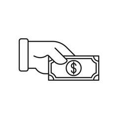 Money with Hand icon Vector Illustration. Money Cash on Hand icon vector design concept for Payment, Finance, Currency and Trading Business. Dollar Money icon for website, symbol, icon, sign, App UI