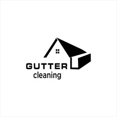 clean gutter home logo with drain water vector