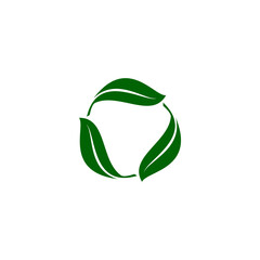 recycling icon, ecology green icons set on white background